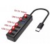Хаб разветвитель мультипортовый адаптер USB-C на 4 USB выхода Earldom et-hub08 4 in 1 Hub