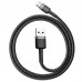 Кабель усиленный Baseus Cafule USB-A - Type-C 3A 0.5 м (CATKLF-AG1) черно серый