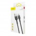 Кабель усиленный Baseus Cafule USB-A - Type-C 3A 0.5 м (CATKLF-AG1) черно серый