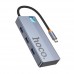 Порт-репликатор мульти-адаптер HOCO HB50 Wow 5-in-1 multi-function converter  (HDTV+PD+USB 3.0*3)
