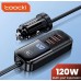 Авто зарядное адаптер 4 выхода Toocki 120W TQ-CC28 2C+2A TCC2C2A-XJ01 черный