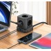 Сетевое зарядное устройство удлинитель Hoco NS8 3 USB/ Type-C 5 розеток 2 м