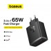 Сетевое зарядное устройство Baseus Cube Pro Fast Charger 2C+U 65W EU Cluster P10152301113-00 Черный