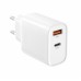 Сетевое зарядное устройство XO L116 PD30W/QC18W (1USB-C+1USB-A) с кабелем Lightning Белое