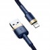 Кабель кевларовая оплетка Baseus Cafule USB to Lightning 1m синий з золотым CALKLF-BV3