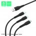 Кабель 3 в 1 Denmen D16V - Lightning + microUSB + Type-C комбо