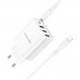 Зарядное устройство - блок на 4 порта Borofone BA79A - 3*USB-A + 1*USB-C белое