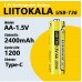 Аккумулятор LiitoKala USB-T36 1.5V AA (пальчик)