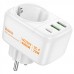 Зарядное устройство - фильтр питания Hoco AC26 4000W 2U + 1P + 1C 20W белое