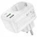 Зарядное устройство - фильтр питания Hoco AC26 4000W 2U + 1P + 1C 20W белое