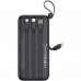 Внешний аккумулятор XO PR280 со встроенным кабелем 4-в-1 USB-C + iP 30000mAh черный