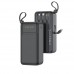 Внешний аккумулятор XO PR280 со встроенным кабелем 4-в-1 USB-C + iP 30000mAh черный