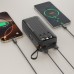 Внешний аккумулятор XO PR280 со встроенным кабелем 4-в-1 USB-C + iP 30000mAh черный