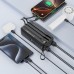 Внешний аккумулятор XO PR280 со встроенным кабелем 4-в-1 USB-C + iP 30000mAh черный
