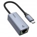 Интернет адаптер Hoco UA37 1000 Mbps (Type-C to RJ45) сетевая карта внешняя гигабитная
