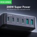 Зарядное устройство - адаптер питания Rocoren 200W GaN 0242 2U+4C черное вилка США (US plug) Зарядное устройство - адаптер питания Rocoren 200W GaN 0242 2U+4C черное вилка США (US plug)