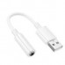 Переходник BOROFONE BV22 Lemon external sound card USB-A to 3.5 White