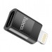 Адаптер Hoco UA17 Lightning Male to Type-C female USB2.0 adapter Чорний