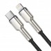 Кабель Baseus Cafule Series Metal Data Cable Type-C to Lightning PD 20W 2m Чорний