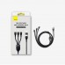 Кабель Baseus Flash Series Ⅱ Two-for-three Charging Cable USB + Type C to M + L + C 100W 1.2m Чорний