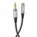 Кабель Hoco UPA20 3.5 audio extension cable male to female ( L-1M ) Темно-сірий