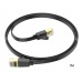 Патч-корд Hoco US07 General pure copper flat network cable (L-1M) Чорний