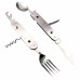 Мультитул туристичний складаний ложка виделка 6 у 1 Сріблястий