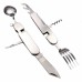 Мультитул туристичний складаний ложка виделка 6 у 1 Сріблястий