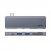 USB-хаб Baseus Harmonica Five-in-one HUB Adapter Сірий USB-хаб Baseus Harmonica Five-in-one HUB Adapter Сірий