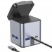 Хаб с беспроводным зарядным Hoco HB49 Effortless 9-in-1 100W Metal gray