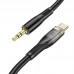 Кабель HOCO 3.5mm to Type-C Transparent Discovery Edition Digital audio conversion cable UPA25 |1M|