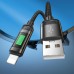 Кабель HOCO USB to Lightning Lantern charging data cable U126 1.2m с цветным индикатором черный