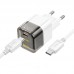 Адаптер сетевой HOCO Type-C to Type-C Cable Transparent tribute single-port C125A |1Type-C, PD/QC, 20W/3A|