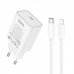 Адаптер сетевой HOCO Type-C to Lightning Benefit single port charger set C143A |1Type-C, 3A/20W, PD/QC|