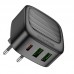 Адаптер сетевой Borofone Lucky PD charger BAS23A |2USB/1Type-C, 30W/3A, PD/QC|
