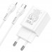Мережевий зарядний пристрій з кабелем HOCO N28 Founder PD20W+QC3. 0 charger set(C to iP) білий Мережевий зарядний пристрій з кабелем HOCO N28 Founder PD20W+QC3. 0 charger set(C to iP) білий