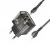 Мережевий зарядний пристрій з кабелем HOCO N34 Dazzling dual-port PD20W+QC3. 0 charger set(Type-C to Type-C) Transparent чорний Мережевий зарядний пристрій з кабелем HOCO N34 Dazzling dual-port PD20W+QC3. 0 charger set(Type-C to Type-C) Transparent чорний