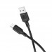 Кабель BOROFONE BX113 Lenny silicone charging data cable Micro(L=3M) чорний