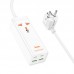Мережевий подовжувач HOCO AC10A Barry PD65W GaN (2C2A with 1 socket) desktop charger білий