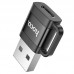 Адаптер HOCO UA31D USB male to Type-C female USB2. 0 adapter чорний