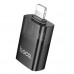 Перехідник HOCO UA36 iP male to USB female OTG transparent adapter чорний