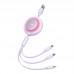 Кабель Baseus Bright Mirror 2 Series Retractable 3-in-1 Fast Charging  Data Cable USB to M+L+C 3. 5A 1. 1m Purple