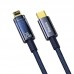 Кабель Baseus Explorer Series Auto Power-Off Fast Charging Data Cable Type-C to IP 20W 2m блакитний