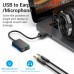 Адаптер Vention 2-port USB External Sound Card 0. 15M чорний (CDYB0)