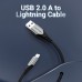 Кабель Vention USB 2. 0 A to Lightning Cable 2M сірий Aluminum Alloy Type (LABHH)