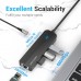 USB-хаб Vention USB-C to USB 3. 0*3/RJ45/Micro-B HUB 0. 15M чорний ABS Type