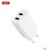 Мережевий зарядний пристрій XO L119 (EU) dual USB-A QC18W fast charging charger with TYPE-C cable Білий