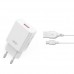 Мережевий зарядний пристрій XO L127 USB-A QC18W Fast Charging Charger with Type-C cable Білий