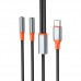 Адаптер XO NB-R269B Couple Cable Type-c to Dual 3.5 Female Adapter 1.2m Чорний