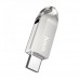 Флеш-накопичувач USB-A/C HOCO UD8 Smart Type-C USB drive 64Gb сріблястий